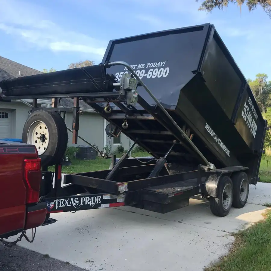 Dumpster for residential junk removal project in Homosassa Florida